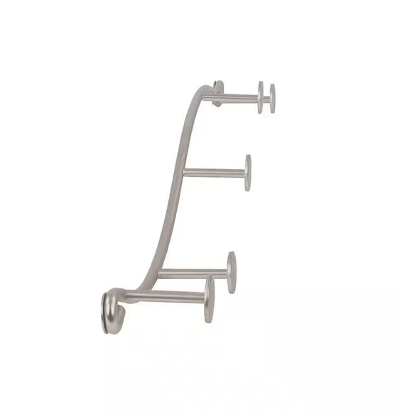 5-Hook Single Wall Mount Rack in Satin Nickel - Picture 3 of 6